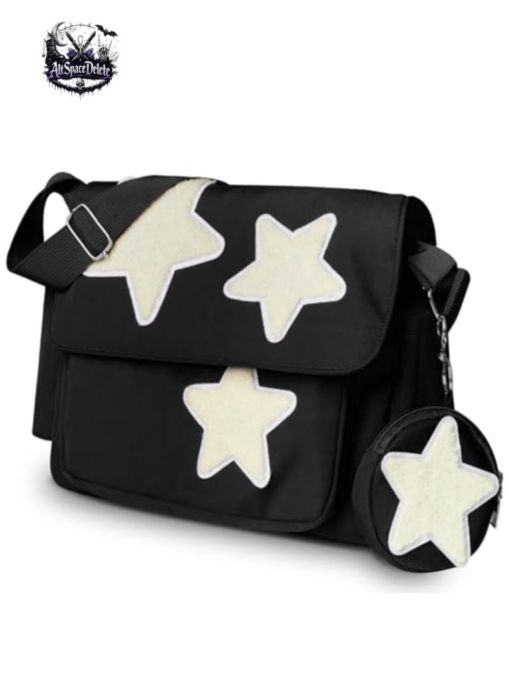 Y2K Star Messenger Tote Bag Lightweight Spacious Crossbody with Coin Purse